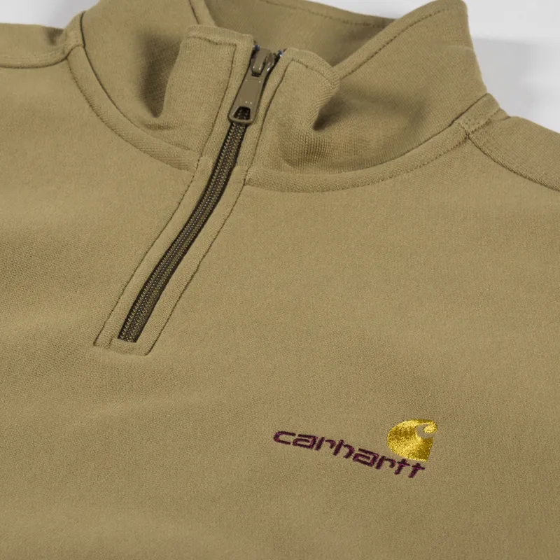 Carhartt WIP Half Zip American Script Sweat Larch-4