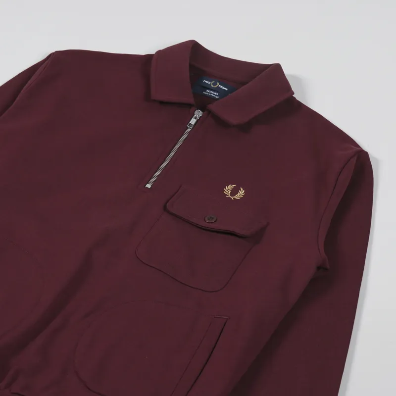 Fred Perry Reissues Half Zip Sweatshirt Oxblood-2