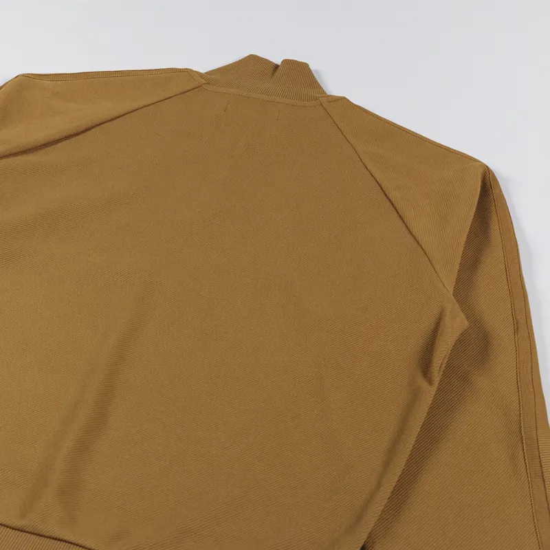 Fred Perry Mens Half Zip Taped Track Jacket Dark Caramel Brown