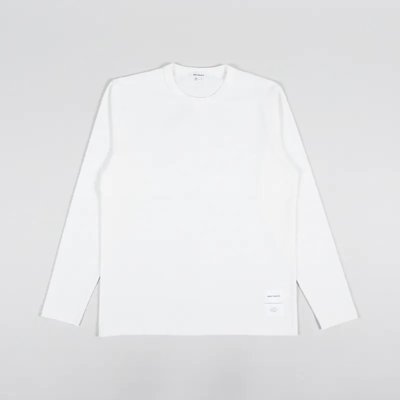 Norse Projects Holger Tab Series Long Sleeve T Shirt White-1