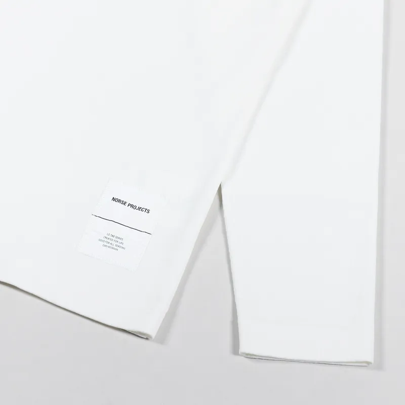 Norse Projects Holger Tab Series Long Sleeve T Shirt White-5