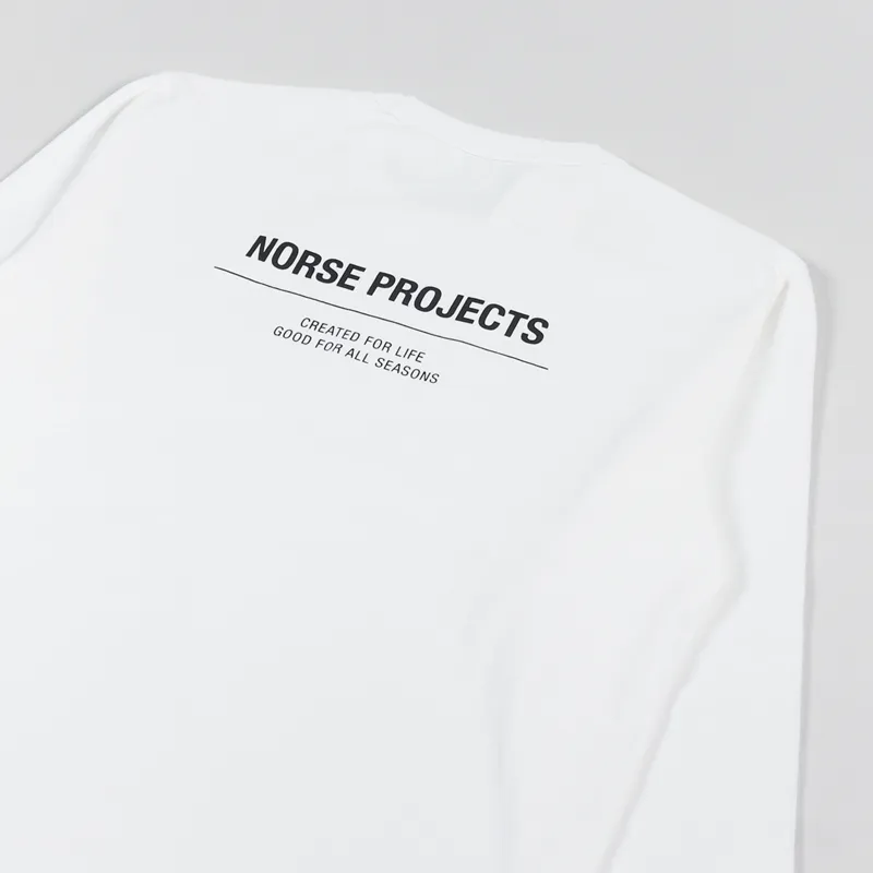 Norse Projects Holger Tab Series Long Sleeve T Shirt White-2