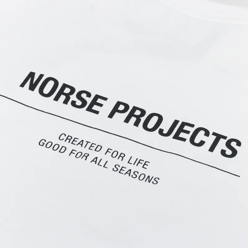 Norse Projects Holger Tab Series Long Sleeve T Shirt White-4