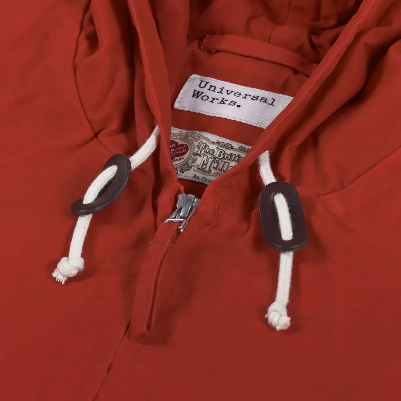 Universal Works Mens British Millerain Hangout Jacket Red Tek Wax