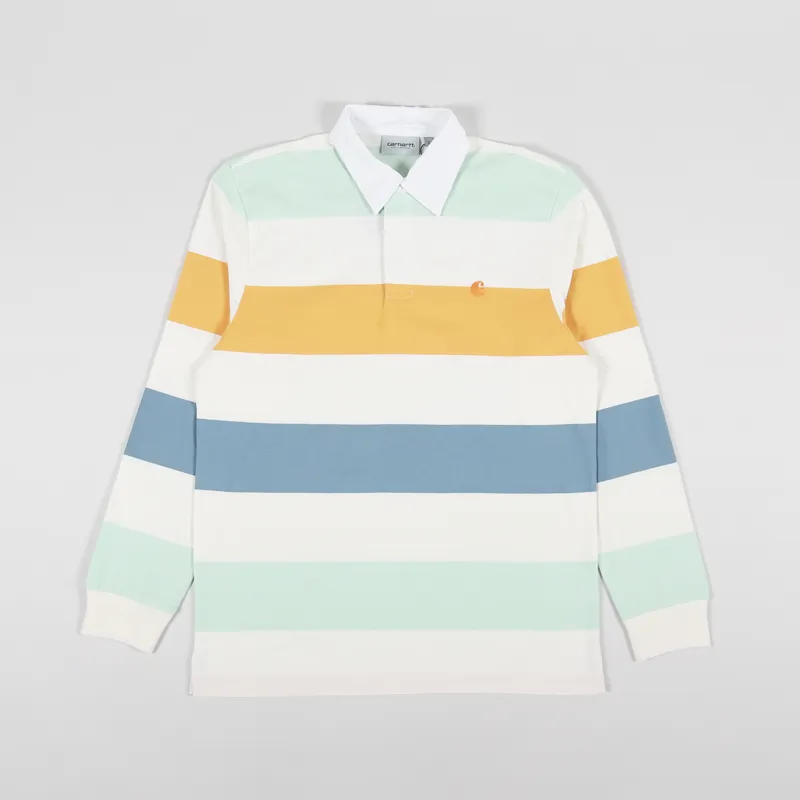 Carhartt WIP Mens Long Sleeve Henwick Rugby Shirt Stripe Wax
