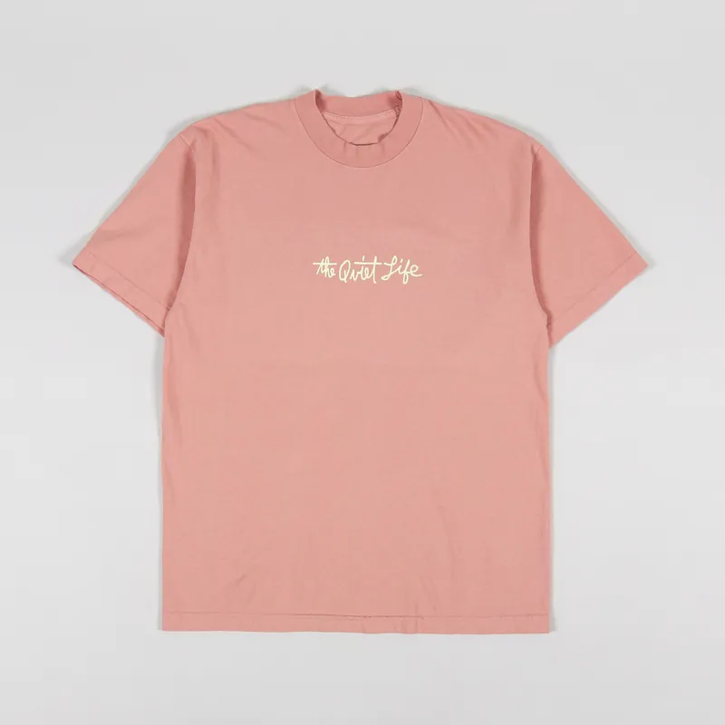 The Quiet Life Horizon Script T Shirt Coral