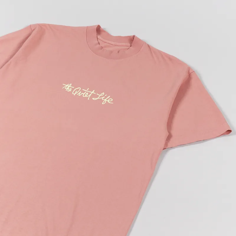 The Quiet Life Horizon Script T Shirt Coral-2