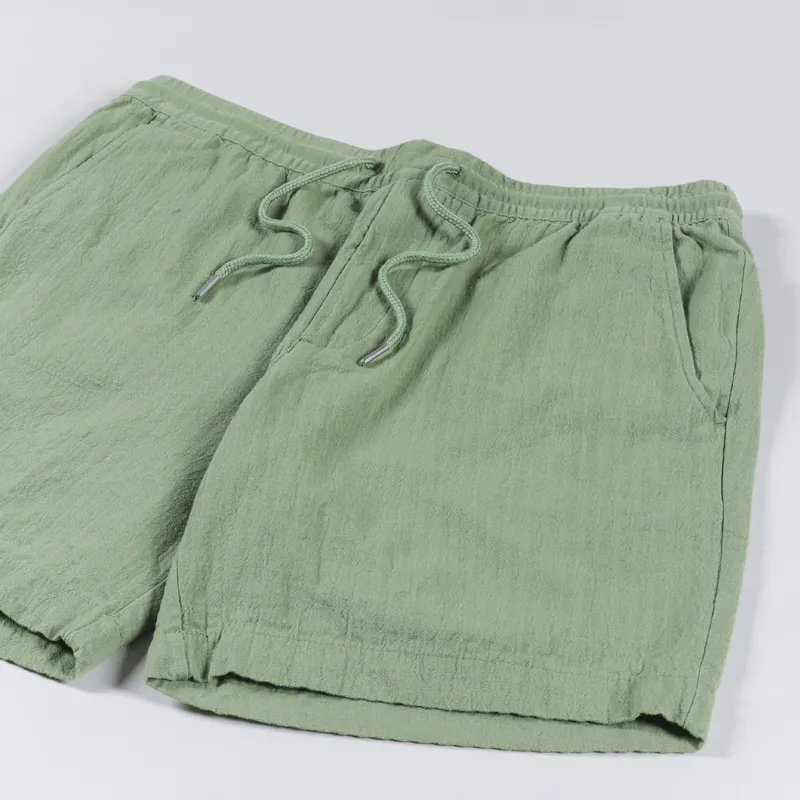 Far Afield House Shorts Seersucker Turf Green-2