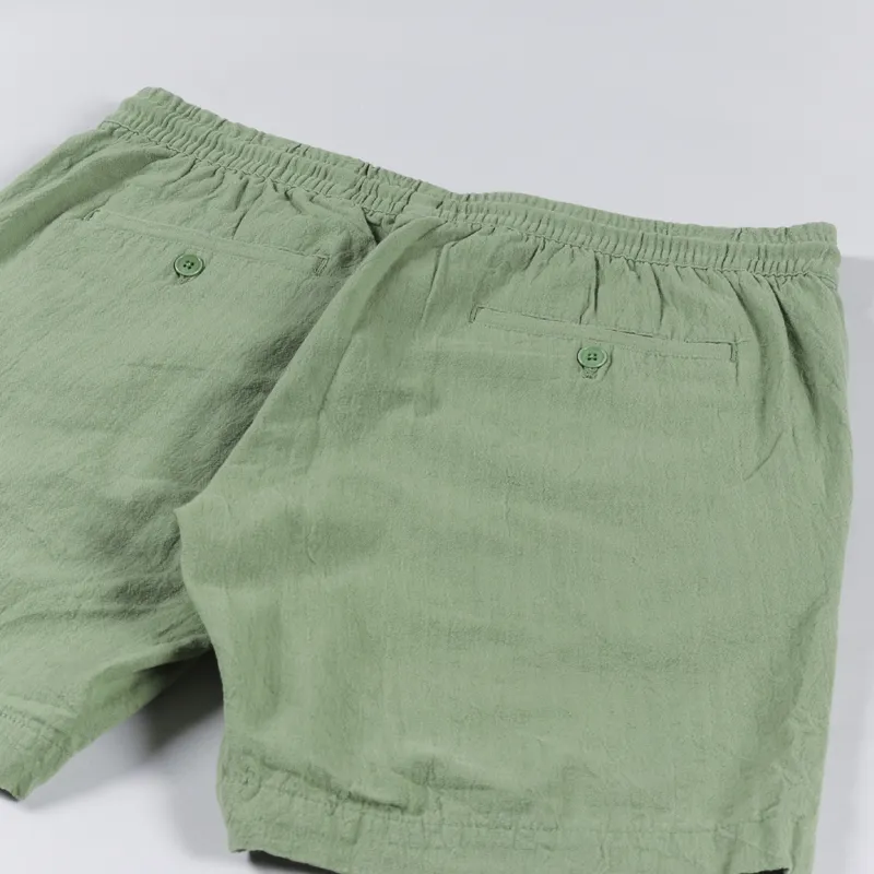 Far Afield House Shorts Seersucker Turf Green-4