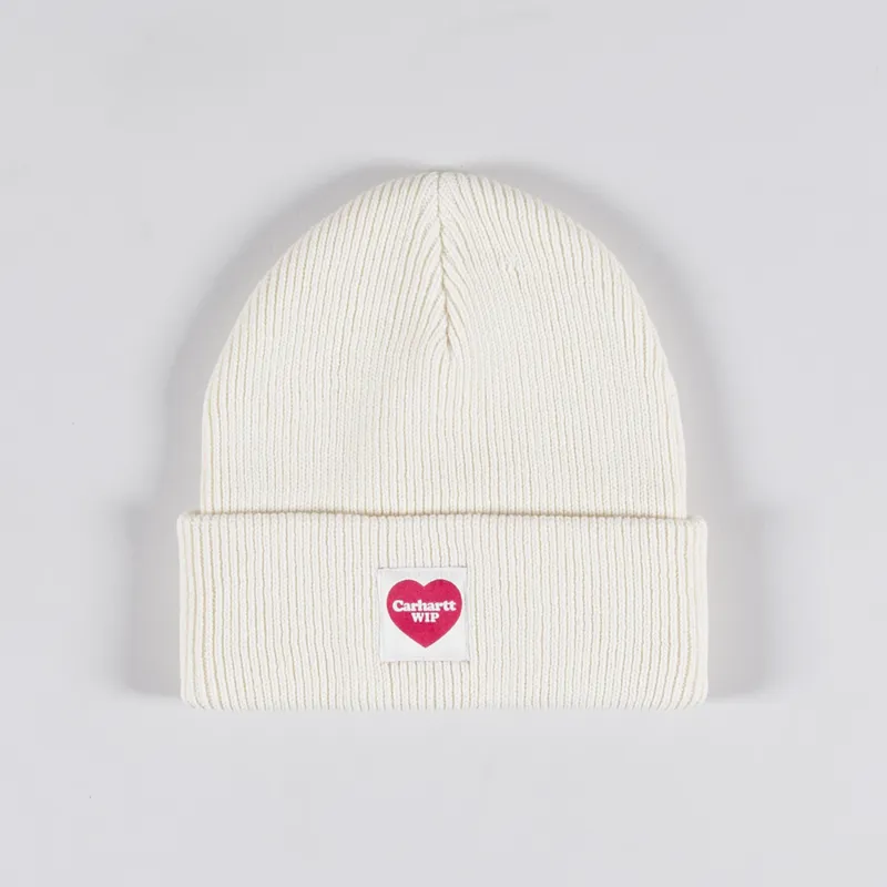 Carhartt WIP Heart Logo Patch Beanie Natural White