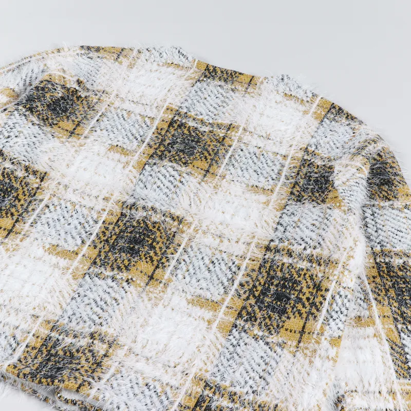 Stussy Hairy Plaid Cardigan Gold-5