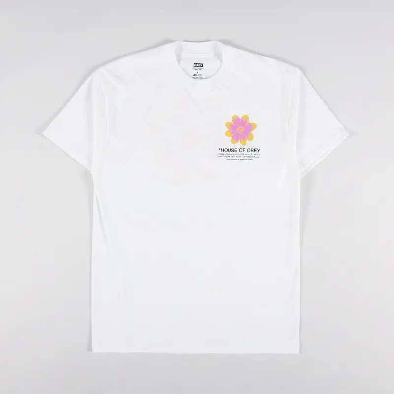 Obey House Of Obey Flower T Shirt White-1