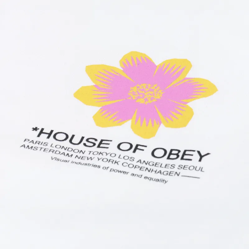 Obey House Of Obey Flower T Shirt White-5