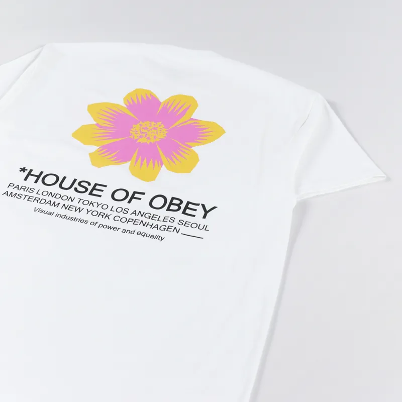 Obey House Of Obey Flower T Shirt White-2