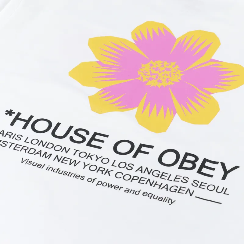 Obey House Of Obey Flower T Shirt White-4