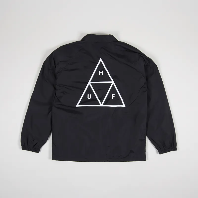 Huf Worldwide Mens Essentials Triple Triangle Coach Jacket Black