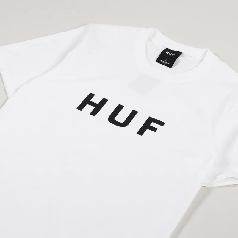 Huf Essentials OG Logo T Shirt White-1