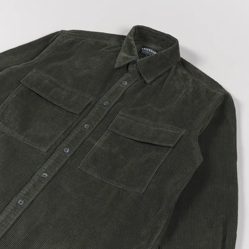FrizmWORKS Heavy 8 Wale Cord Shirt Olive-2