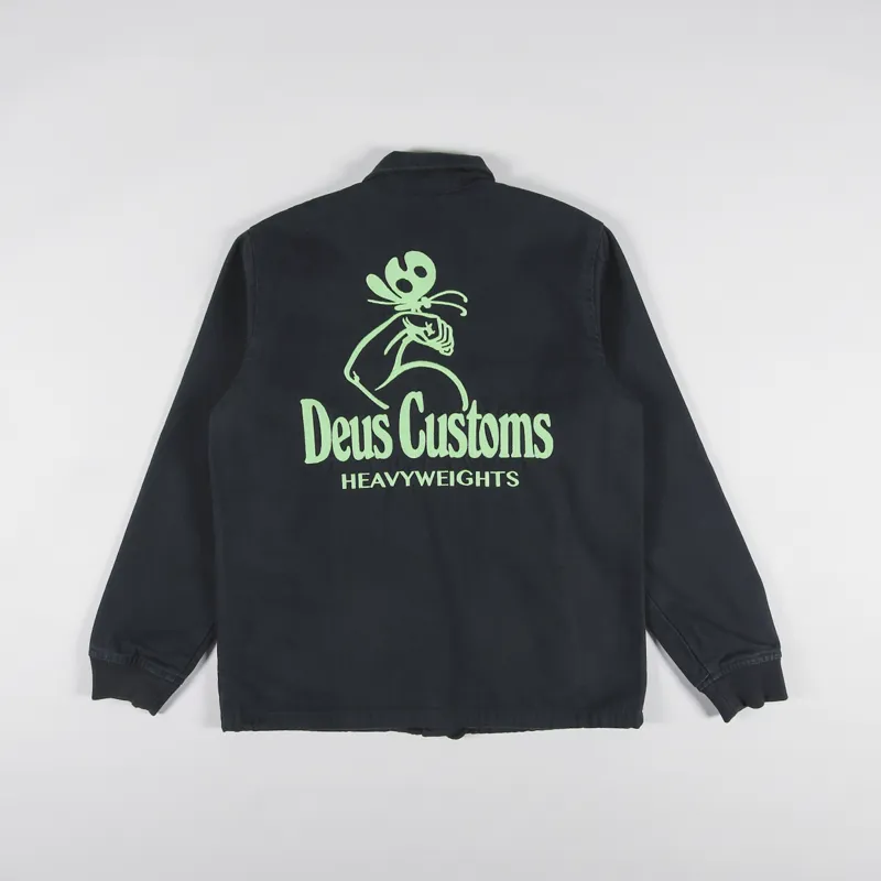 Deus Ex Machina Mens Heavyweight Canvas Coach Jacket Black Grey