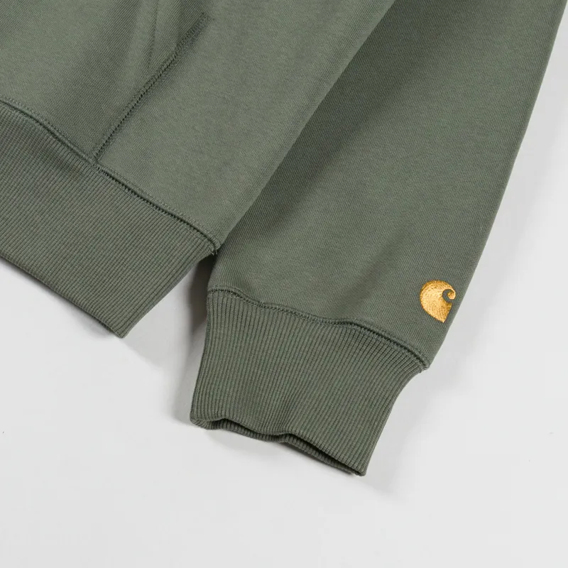 Carhartt WIP Hooded Chase Sweat Leaf Gold-7