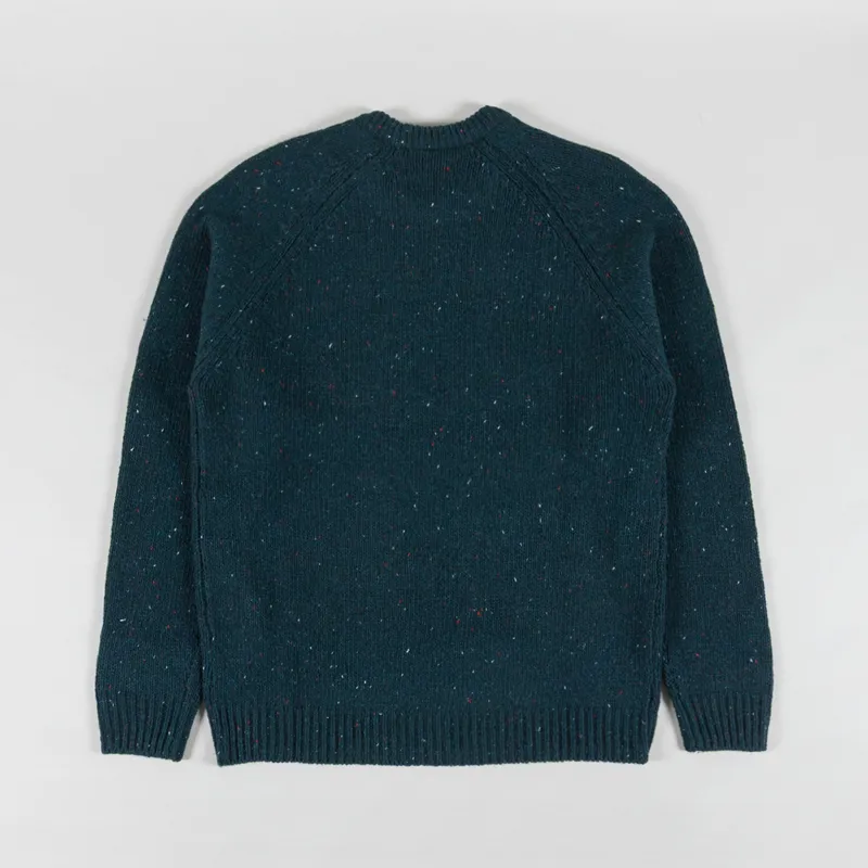 Carhartt WIP Anglistic Sweater Speckled Deep Lagoon-1