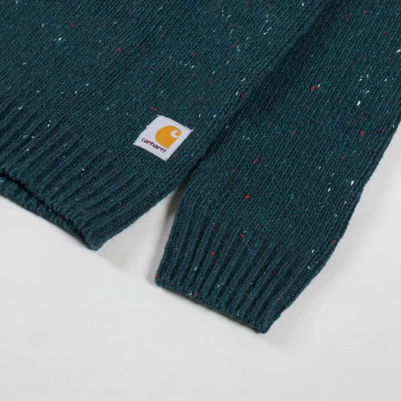 Carhartt WIP Anglistic Sweater Speckled Deep Lagoon-5