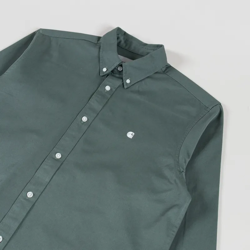 Carhartt WIP Long Sleeve Madison Shirt Velvet Green White-2