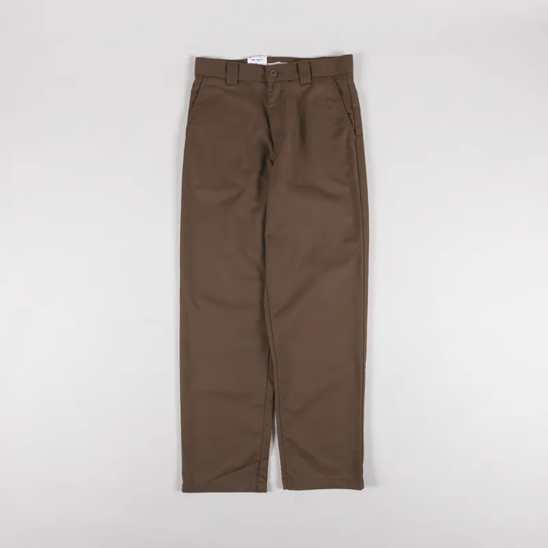 Carhartt WIP Womens Master Pant Chocolate Rinsed Dunmore Twill-5