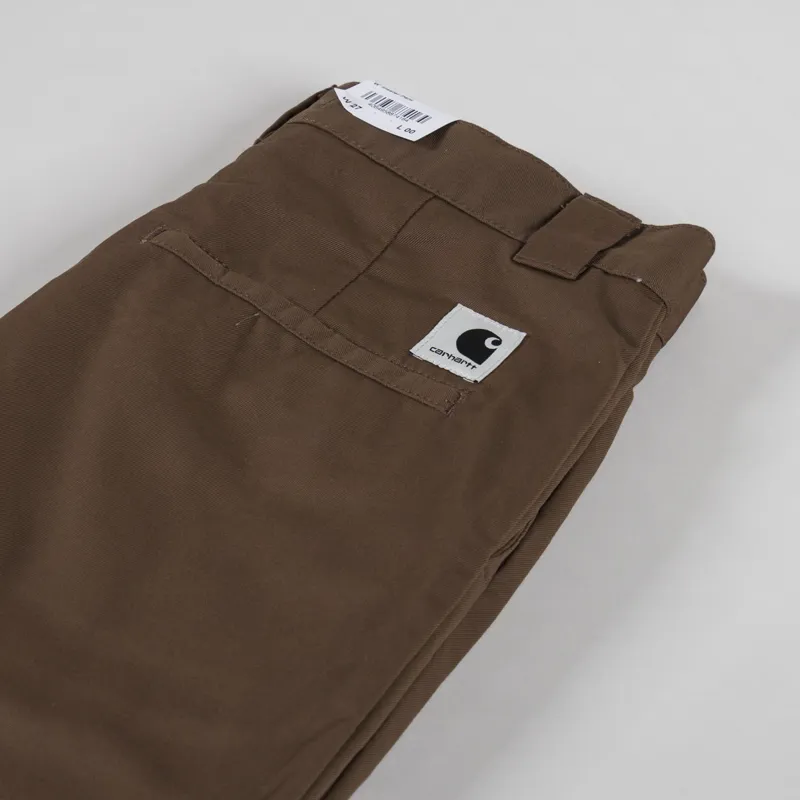 Carhartt WIP Womens Master Pant Chocolate Rinsed Dunmore Twill-9