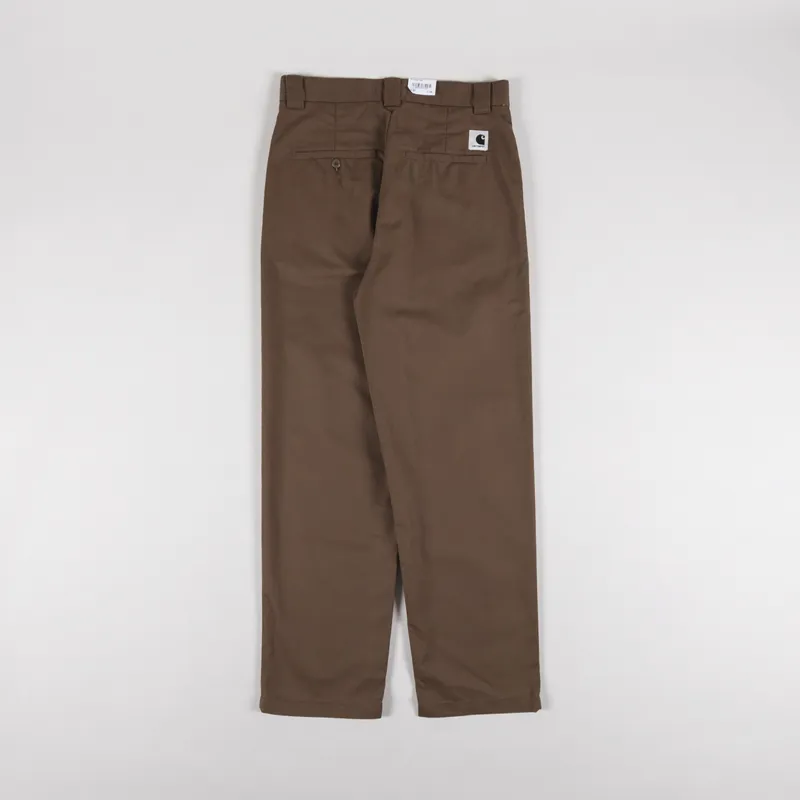 Carhartt WIP Womens Master Pant Chocolate Rinsed Dunmore Twill-4