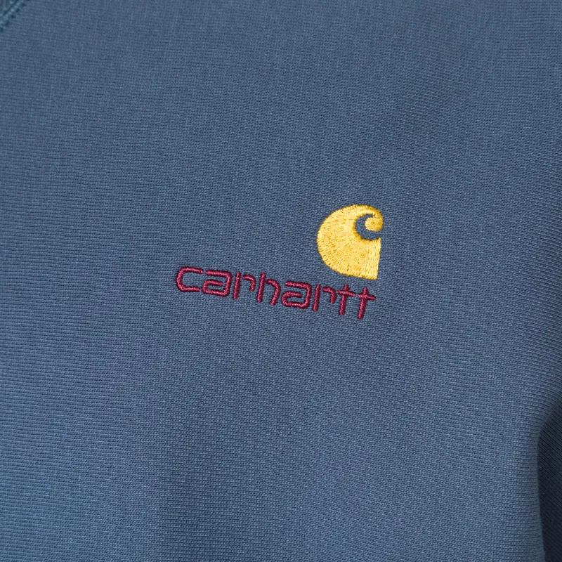 Carhartt WIP American Script Sweat Office Blue-8