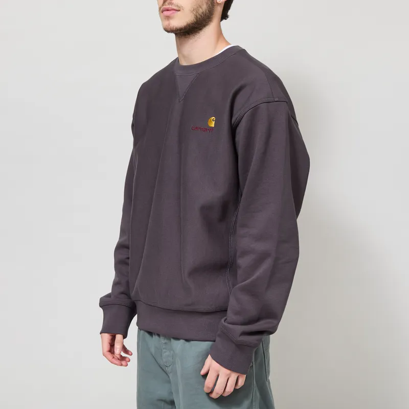 Carhartt WIP American Script Sweat Graphite-1