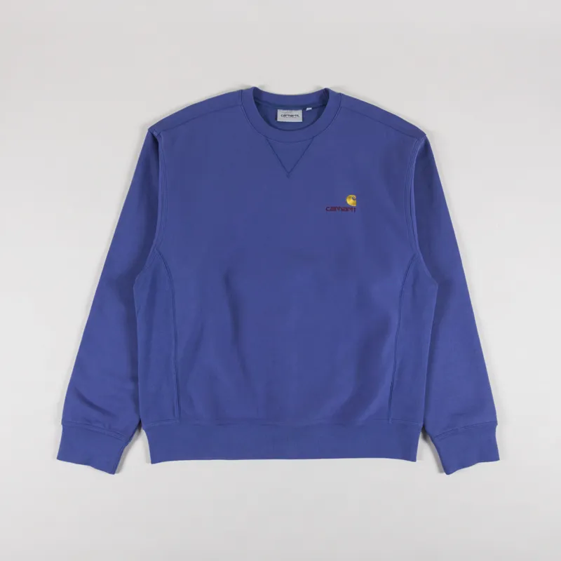 Carhartt WIP American Script Sweat Blue Iris