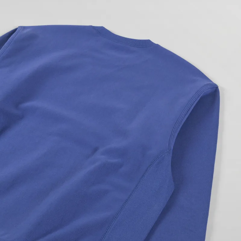 Carhartt WIP American Script Sweat Blue Iris-3