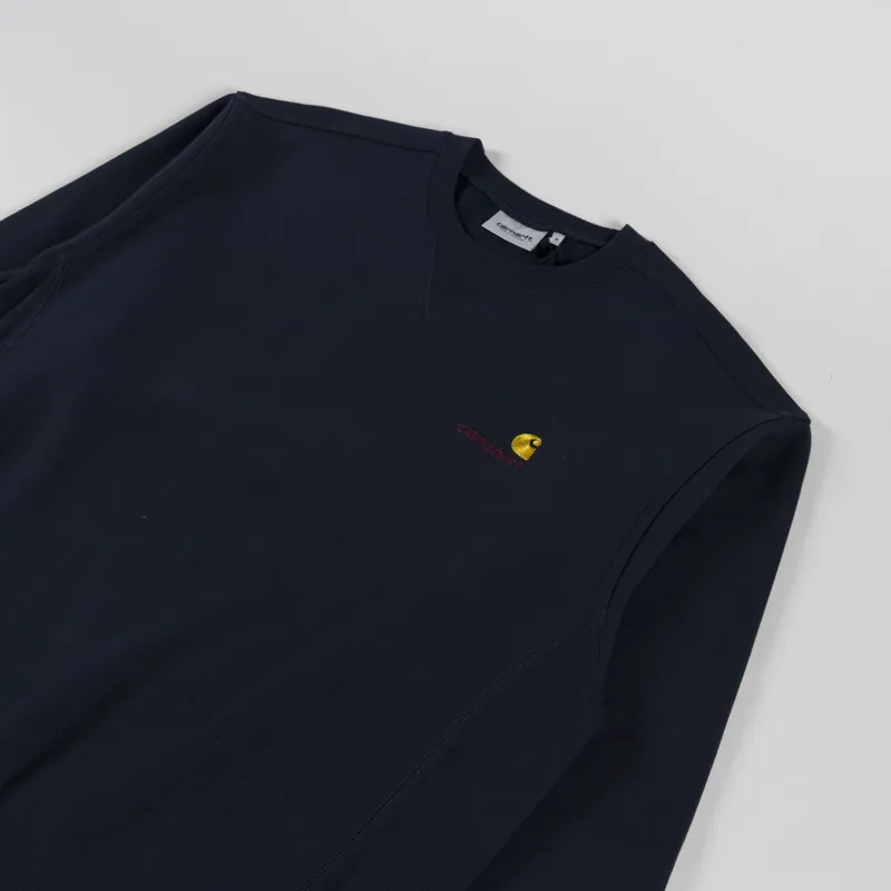 Carhartt WIP American Script Sweat Deep Night-2