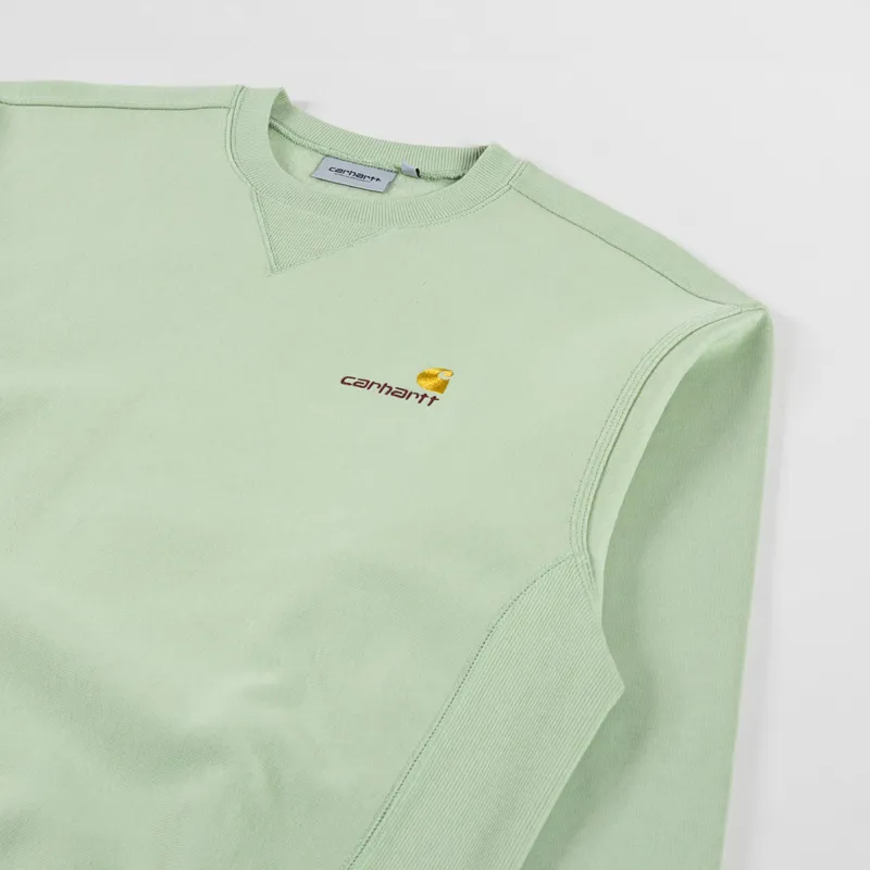 Carhartt WIP American Script Sweat Pale Olive-2