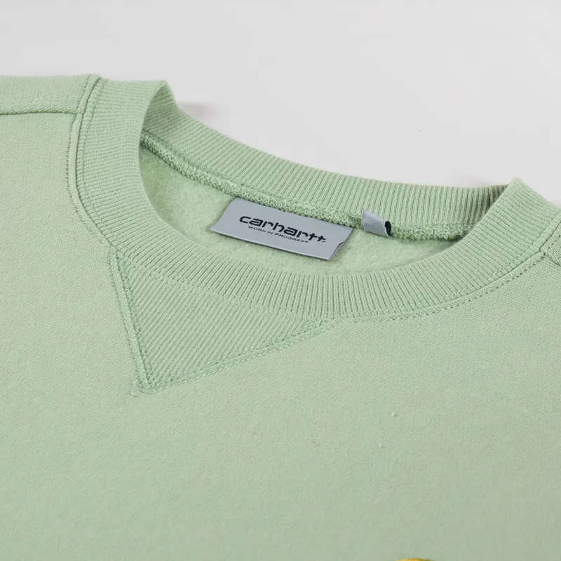 Carhartt WIP American Script Sweat Pale Olive-5