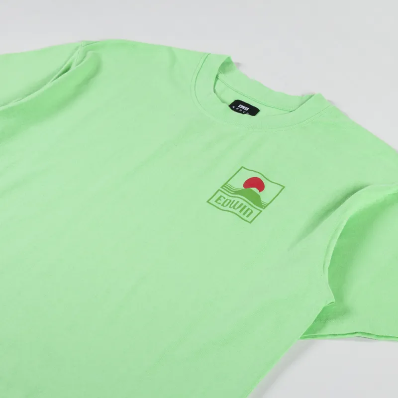 Edwin Sunset On Mt Fuji T Shirt Summer Green-1