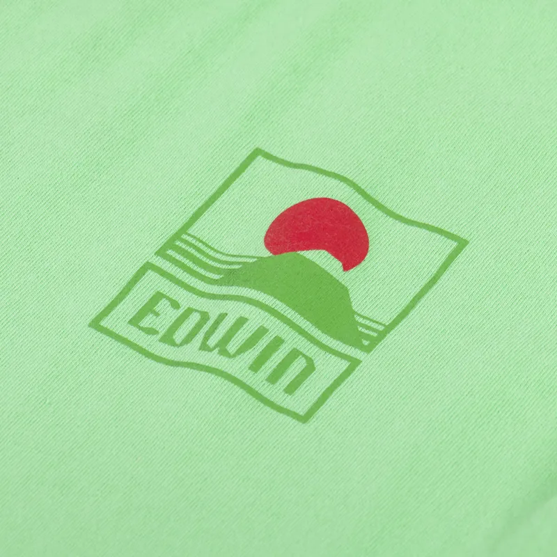 Edwin Sunset On Mt Fuji T Shirt Summer Green-2