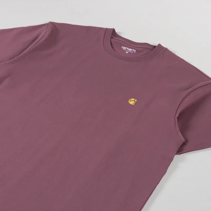 Carhartt WIP Chase T Shirt Dusky Pink Gold-1