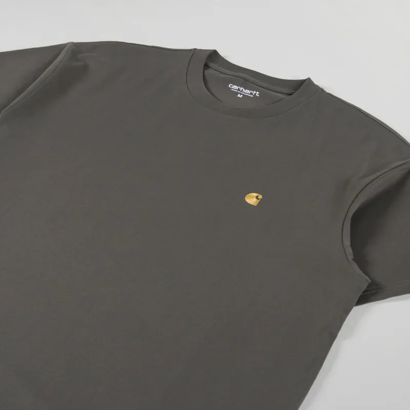 Carhartt WIP Chase T Shirt Shungite Gold-1