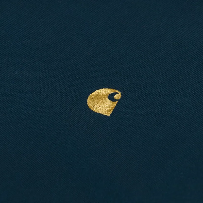 Carhartt WIP Chase T Shirt Duck Blue Gold-2