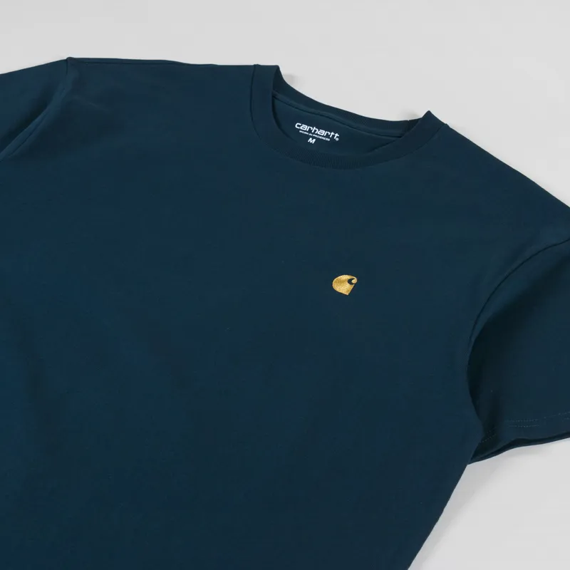 Carhartt WIP Chase T Shirt Duck Blue Gold-1