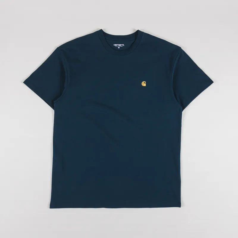 Carhartt WIP Chase T Shirt Duck Blue Gold