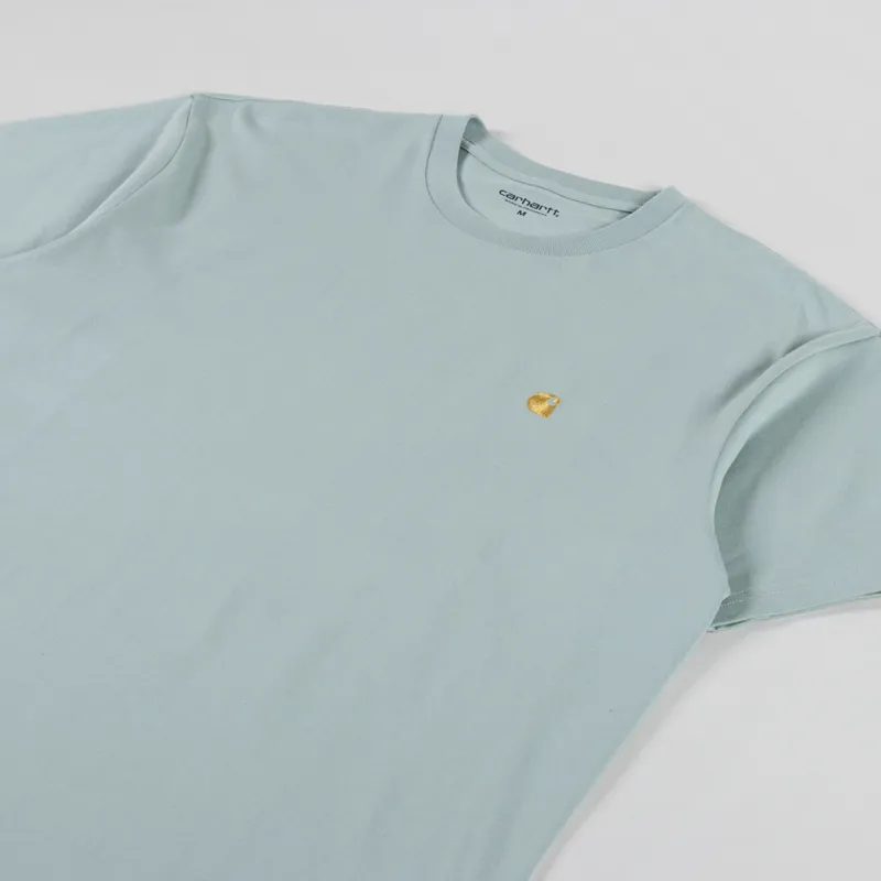 Carhartt WIP Chase T Shirt Frosted Green Gold-1