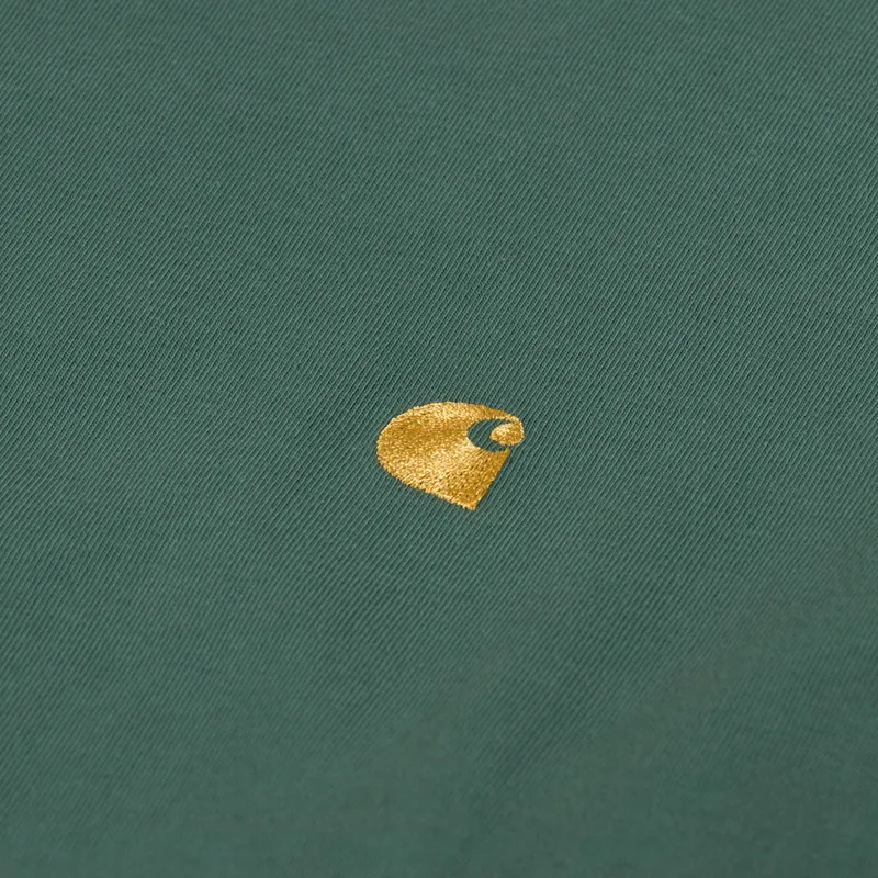 Carhartt WIP Long Sleeve Chase T Shirt Duck Green Gold-2