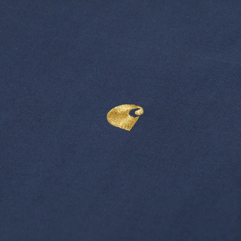 Carhartt WIP Long Sleeve Chase T Shirt Dusky Blue Gold-2