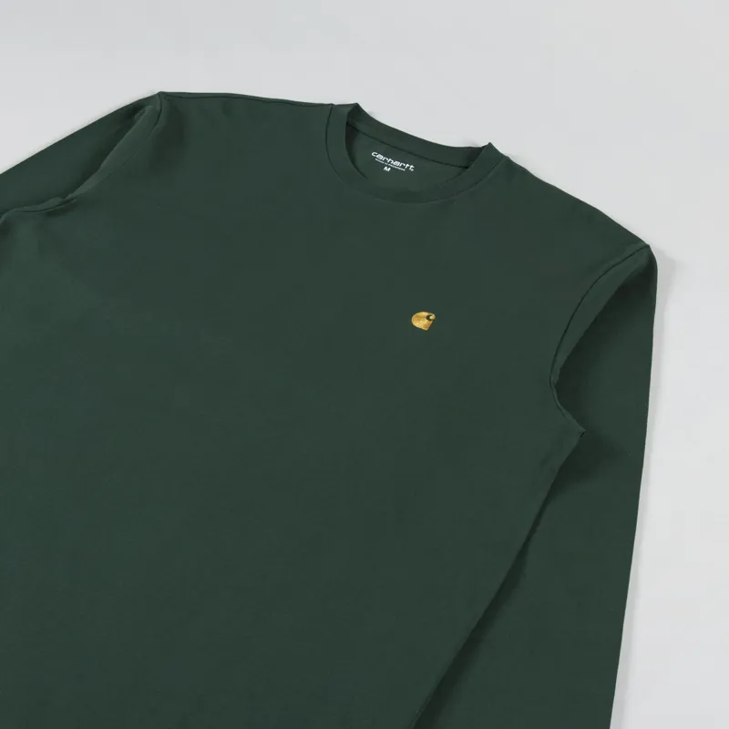 Carhartt WIP Long Sleeve Chase T Shirt Sycamore Tree Gold-2