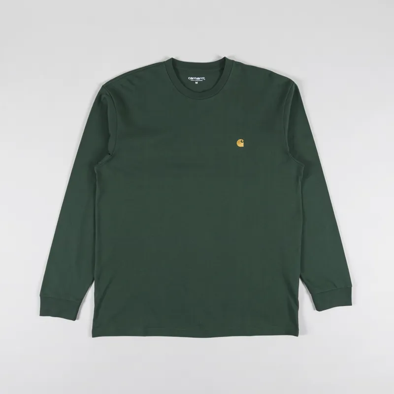 Carhartt WIP Long Sleeve Chase T Shirt Sycamore Tree Gold