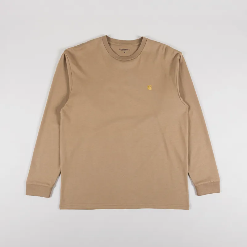 Carhartt WIP Long Sleeve Chase T Shirt Peanut Gold